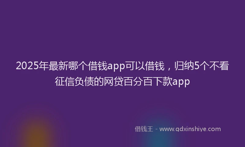 2025年最新哪个借钱app可以借钱，归纳5个不看征信负债的网贷百分百下款app