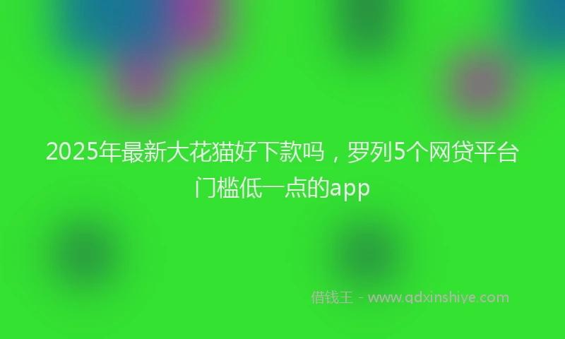 2025年最新大花猫好下款吗，罗列5个网贷平台门槛低一点的app