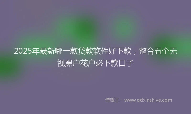 2025年最新哪一款贷款软件好下款，整合五个无视黑户花户必下款口子