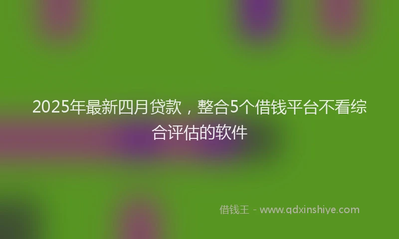 2025年最新四月贷款，整合5个借钱平台不看综合评估的软件