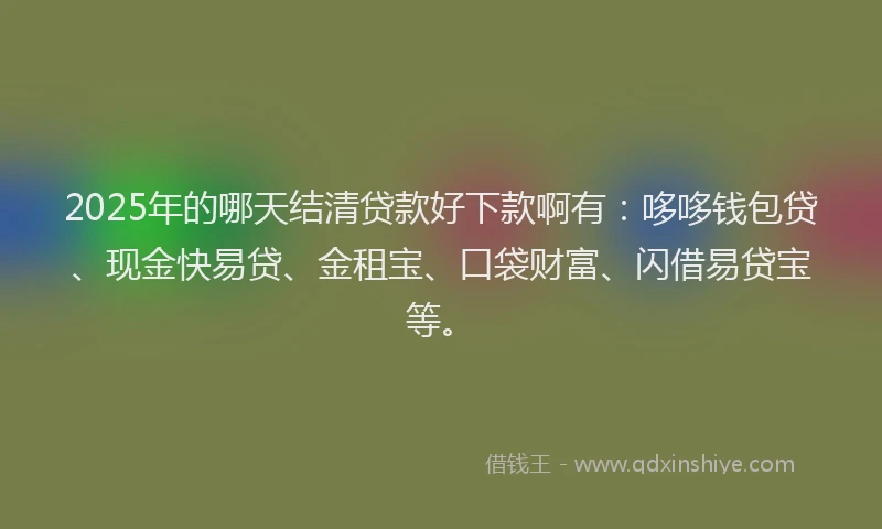 2025年的哪天结清贷款好下款啊有：哆哆钱包贷、现金快易贷、金租宝、口袋财富、闪借易贷宝等。