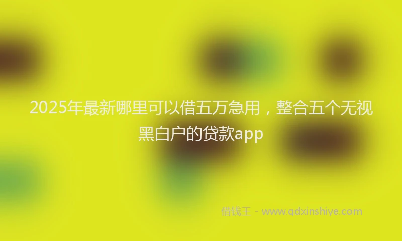 2025年最新哪里可以借五万急用，整合五个无视黑白户的贷款app