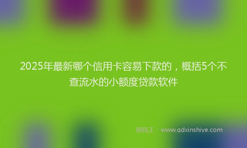 2025年最新哪个信用卡容易下款的，概括5个不查流水的小额度贷款软件