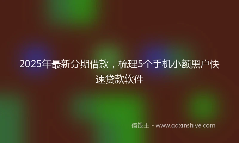 2025年最新分期借款，梳理5个手机小额黑户快速贷款软件