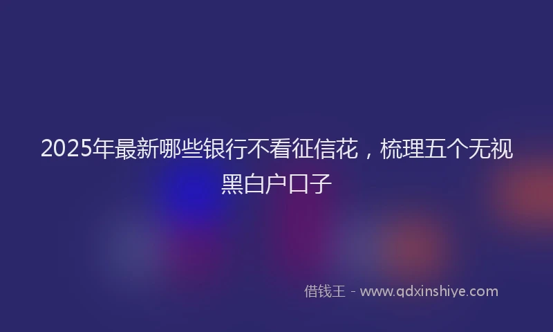 2025年最新哪些银行不看征信花，梳理五个无视黑白户口子