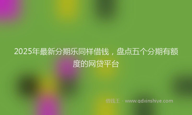 2025年最新分期乐同样借钱，盘点五个分期有额度的网贷平台