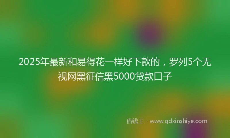 2025年最新和易得花一样好下款的，罗列5个无视网黑征信黑5000贷款口子