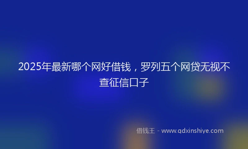 2025年最新哪个网好借钱，罗列五个网贷无视不查征信口子