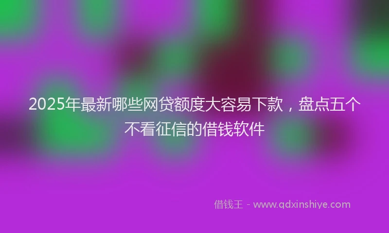2025年最新哪些网贷额度大容易下款，盘点五个不看征信的借钱软件