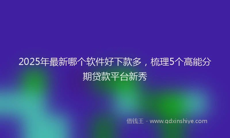 2025年最新哪个软件好下款多，梳理5个高能分期贷款平台新秀