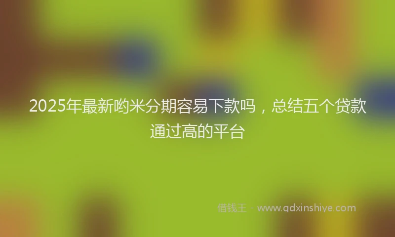 2025年最新哟米分期容易下款吗，总结五个贷款通过高的平台