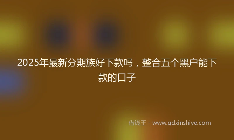 2025年最新分期族好下款吗，整合五个黑户能下款的口子