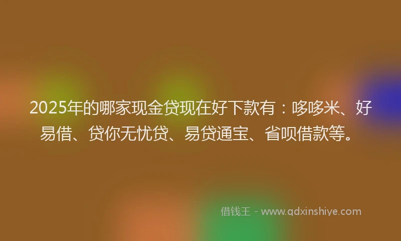 2025年的哪家现金贷现在好下款有：哆哆米、好易借、贷你无忧贷、易贷通宝、省呗借款等。