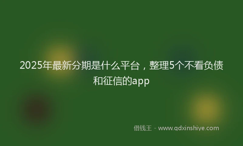 2025年最新分期是什么平台，整理5个不看负债和征信的app