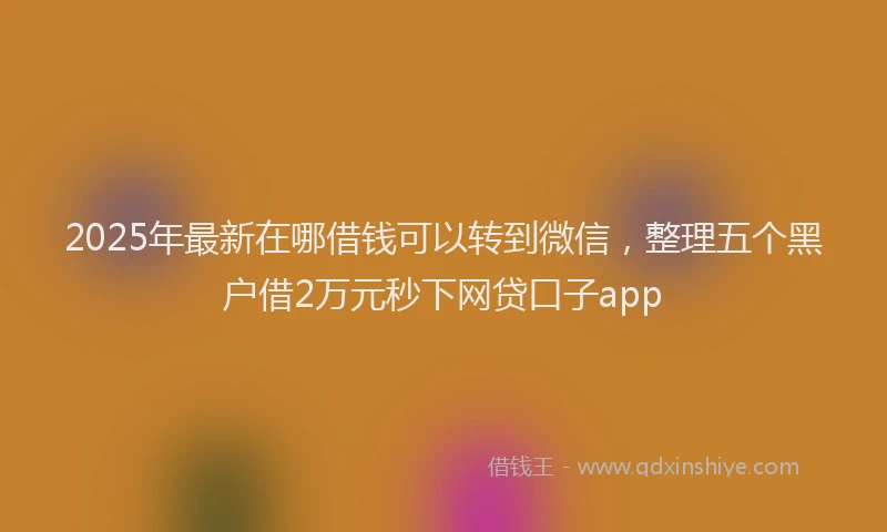 2025年最新在哪借钱可以转到微信，整理五个黑户借2万元秒下网贷口子app