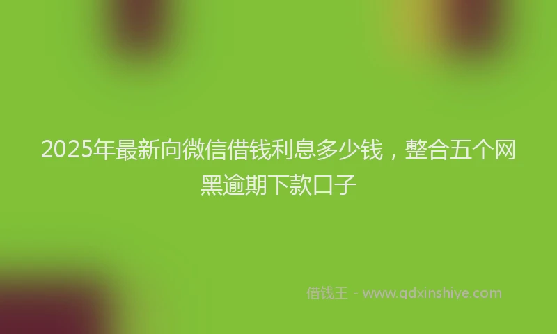 2025年最新向微信借钱利息多少钱，整合五个网黑逾期下款口子
