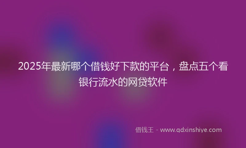 2025年最新哪个借钱好下款的平台，盘点五个看银行流水的网贷软件