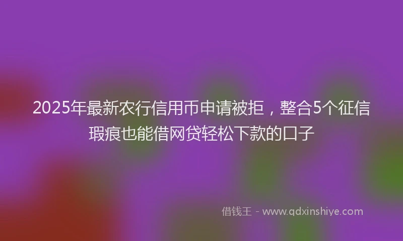 2025年最新农行信用币申请被拒，整合5个征信瑕疵也能借网贷轻松下款的口子