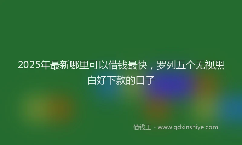 2025年最新哪里可以借钱最快，罗列五个无视黑白好下款的口子