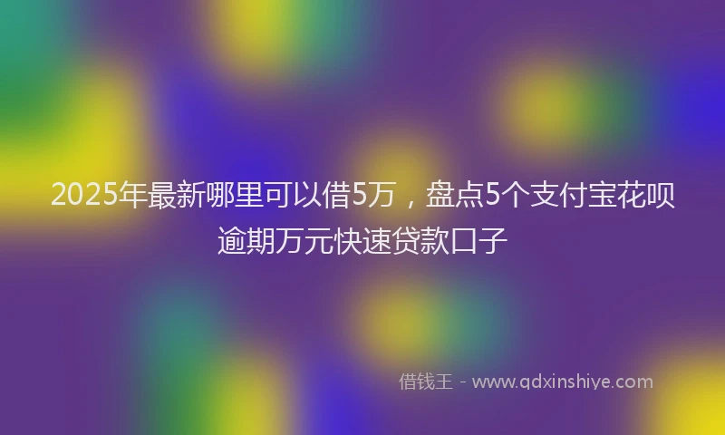 2025年最新哪里可以借5万，盘点5个支付宝花呗逾期万元快速贷款口子