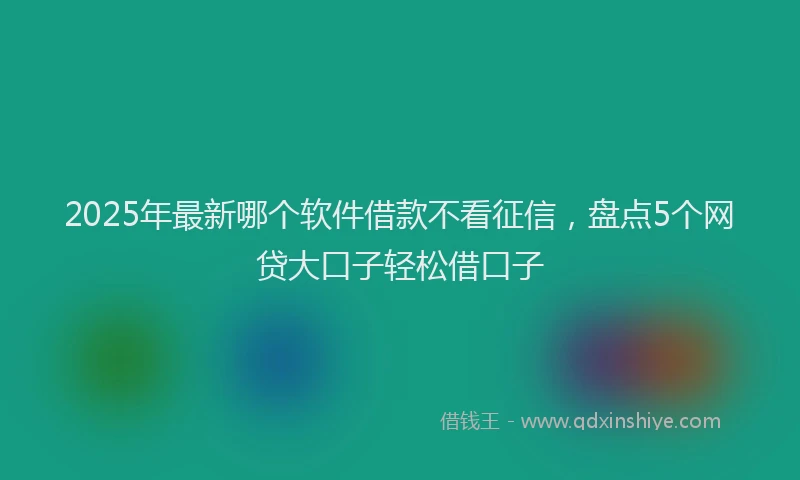 2025年最新哪个软件借款不看征信，盘点5个网贷大口子轻松借口子