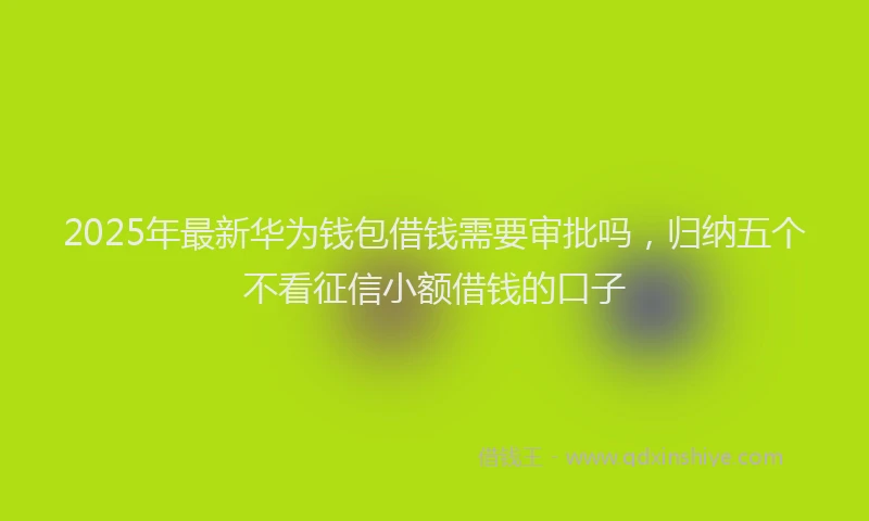 2025年最新华为钱包借钱需要审批吗，归纳五个不看征信小额借钱的口子