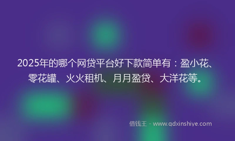 2025年的哪个网贷平台好下款简单有：盈小花、零花罐、火火租机、月月盈贷、大洋花等。