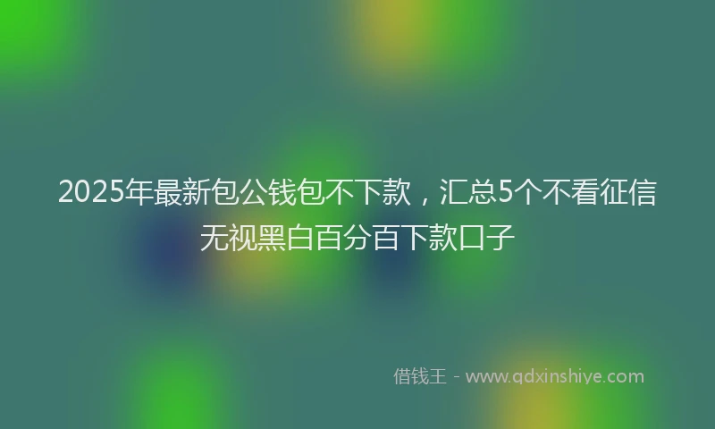 2025年最新包公钱包不下款，汇总5个不看征信无视黑白百分百下款口子