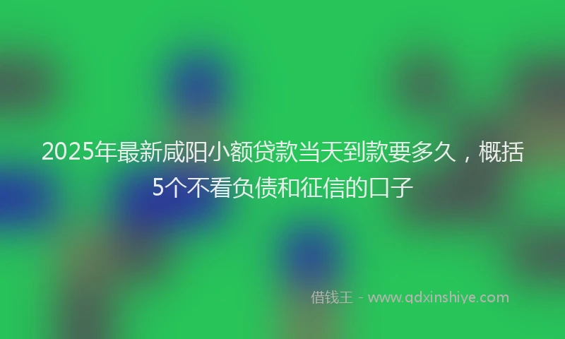 2025年最新咸阳小额贷款当天到款要多久，概括5个不看负债和征信的口子