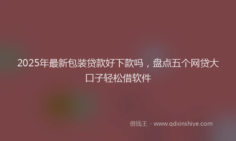 2025年最新包装贷款好下款吗，盘点五个网贷大口子轻松借软件