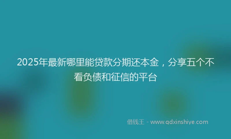 2025年最新哪里能贷款分期还本金，分享五个不看负债和征信的平台