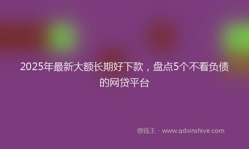 2025年最新大额长期好下款，盘点5个不看负债的网贷平台