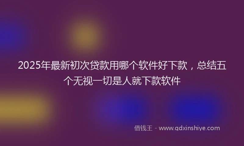 2025年最新初次贷款用哪个软件好下款，总结五个无视一切是人就下款软件