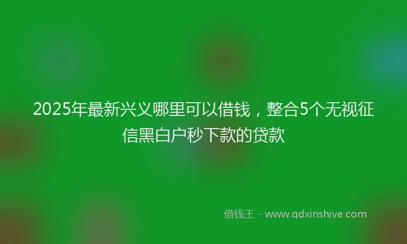 2025年最新兴义哪里可以借钱，整合5个无视征信黑白户秒下款的贷款