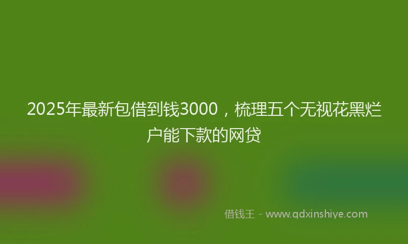 2025年最新包借到钱3000，梳理五个无视花黑烂户能下款的网贷