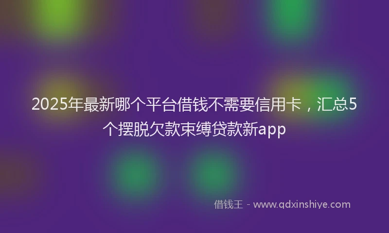 2025年最新哪个平台借钱不需要信用卡，汇总5个摆脱欠款束缚贷款新app
