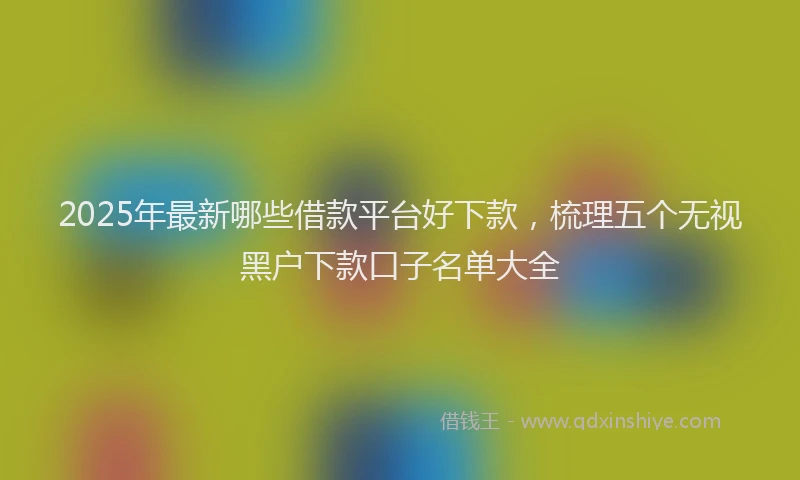 2025年最新哪些借款平台好下款，梳理五个无视黑户下款口子名单大全