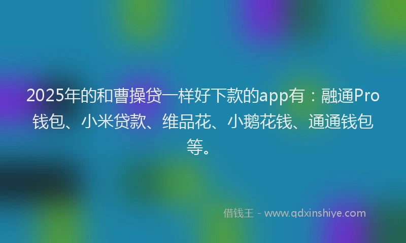 2025年的和曹操贷一样好下款的app有：融通Pro钱包、小米贷款、维品花、小鹅花钱、通通钱包等。