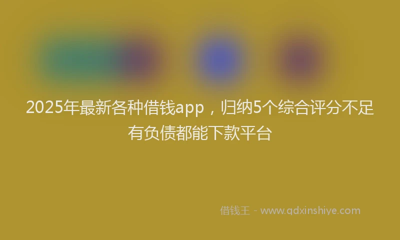 2025年最新各种借钱app，归纳5个综合评分不足有负债都能下款平台