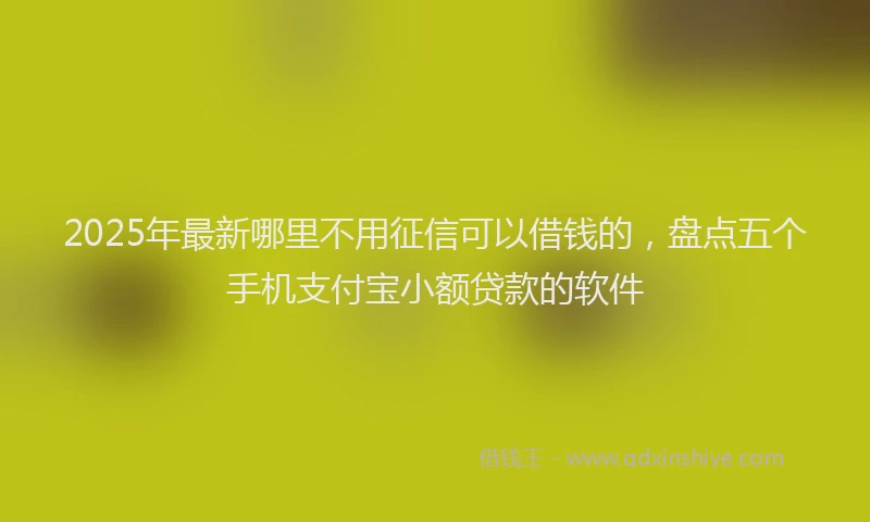 2025年最新哪里不用征信可以借钱的，盘点五个手机支付宝小额贷款的软件