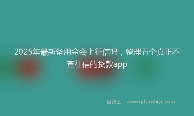 2025年最新备用金会上征信吗，整理五个真正不查征信的贷款app