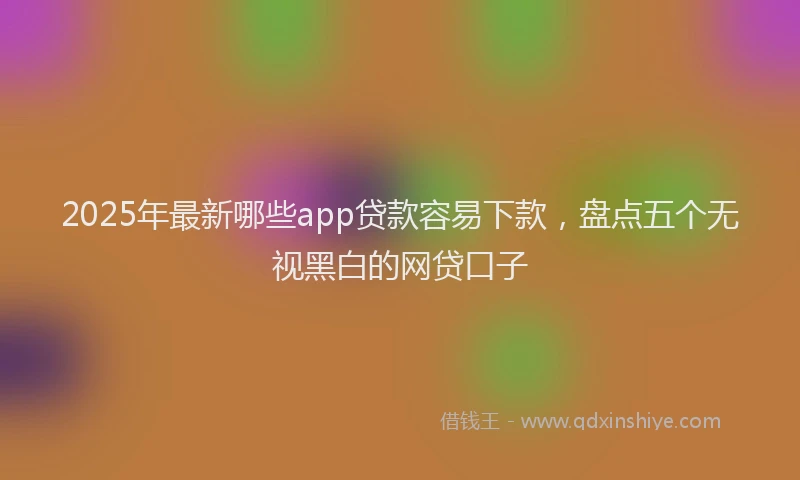 2025年最新哪些app贷款容易下款，盘点五个无视黑白的网贷口子