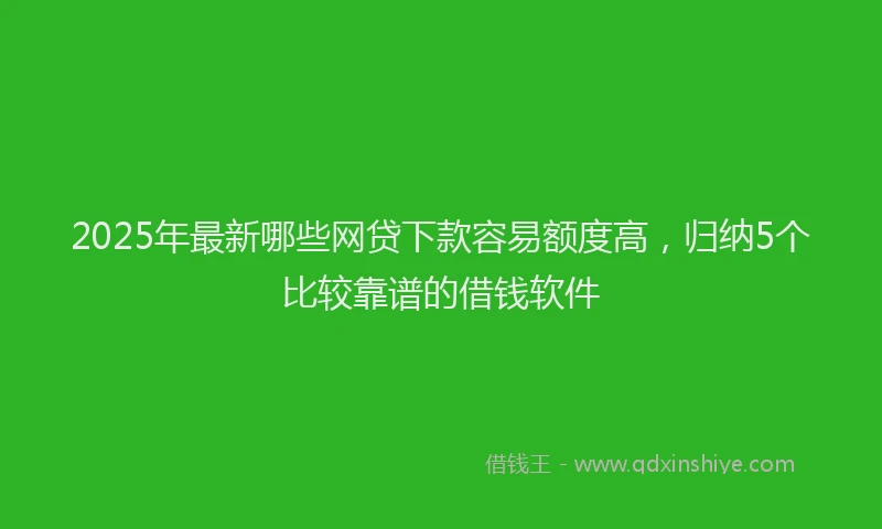 2025年最新哪些网贷下款容易额度高，归纳5个比较靠谱的借钱软件