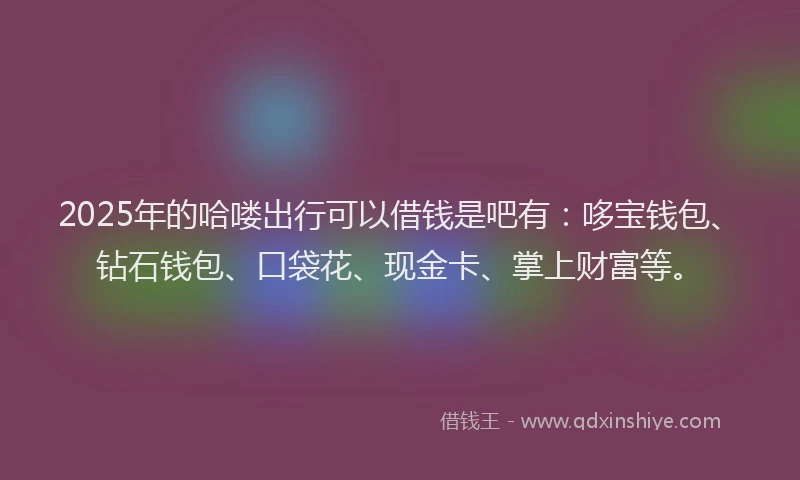 2025年的哈喽出行可以借钱是吧有：哆宝钱包、钻石钱包、口袋花、现金卡、掌上财富等。