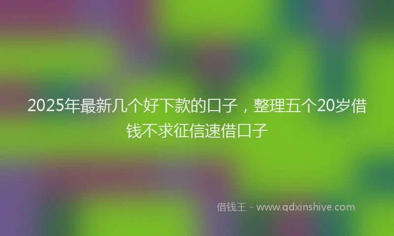 2025年最新几个好下款的口子，整理五个20岁借钱不求征信速借口子