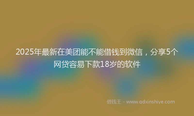 2025年最新在美团能不能借钱到微信，分享5个网贷容易下款18岁的软件