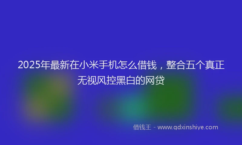 2025年最新在小米手机怎么借钱，整合五个真正无视风控黑白的网贷