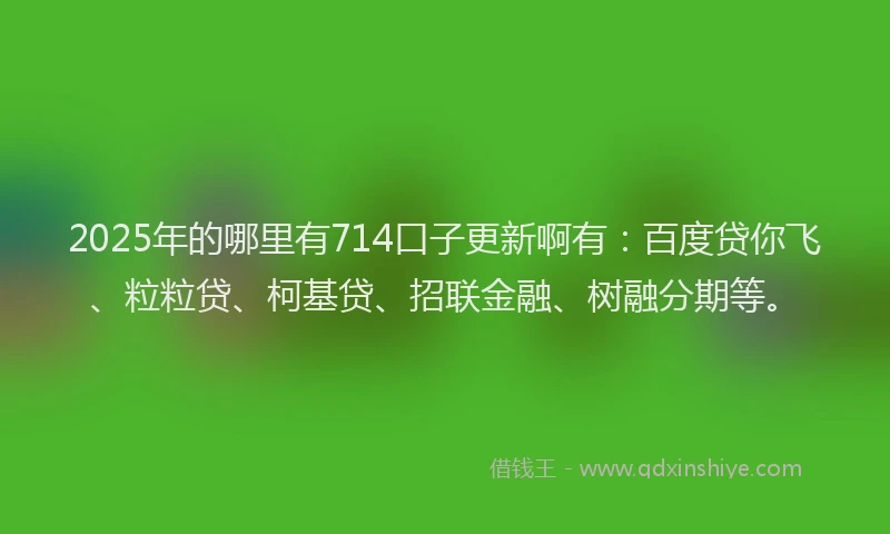 2025年的哪里有714口子更新啊有：百度贷你飞、粒粒贷、柯基贷、招联金融、树融分期等。