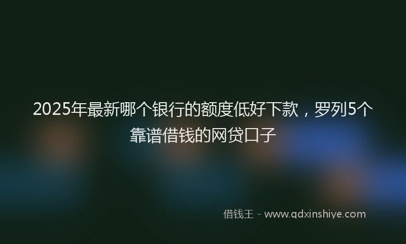 2025年最新哪个银行的额度低好下款，罗列5个靠谱借钱的网贷口子