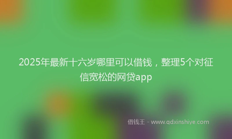 2025年最新十六岁哪里可以借钱，整理5个对征信宽松的网贷app